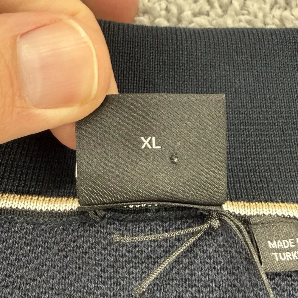 Hugo Boss Sweater Polo Men's XL Navy NWT Johnny Collar Short Sleeve Knit